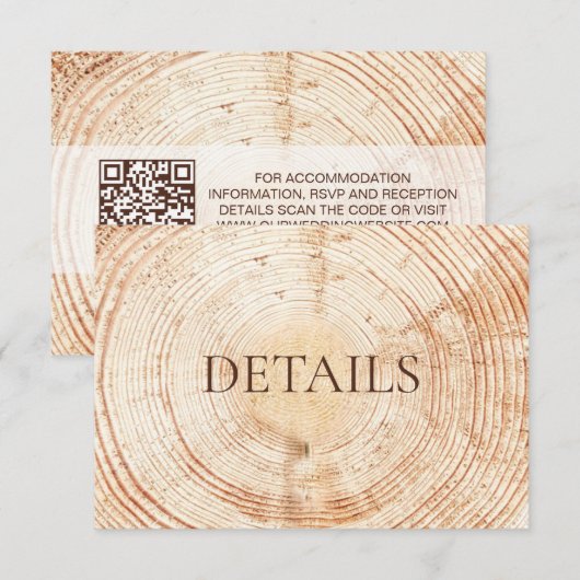 Rustic Wedding Woodland Details QR-Code Vorlage (Vorne/Hinten)