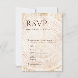 Rustic Wedding Woodland RSVP Card Meal Choice  Karte