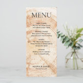Rustic Wedding Woodland tree bark Grain  Menükarte (Stehend Vorderseite)