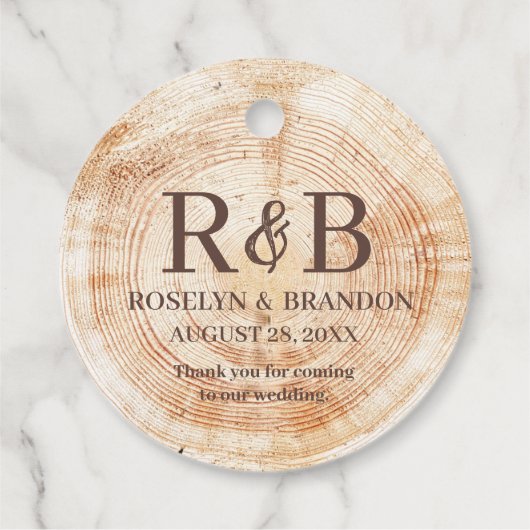 Rustic Wedwood Korn Monogram danke Geschenkanhänger (Rückseite)