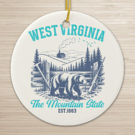 Rustic West Virginia Nature Scene Keramik Ornament