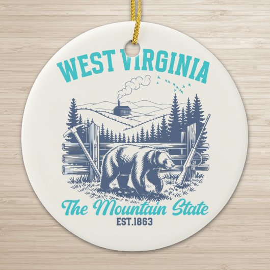 Rustic West Virginia Nature Scene  Keramik Ornament