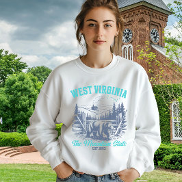 Rustic West Virginia Nature Scene with Bear Sweatshirt