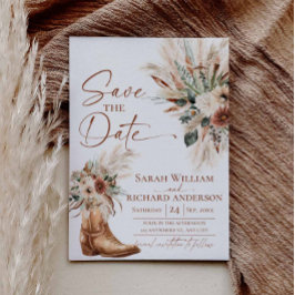 Rustic Western Boho Save the Date Card with Photo