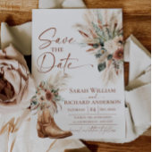 Rustic Western Boho Save the Date Card with Photo