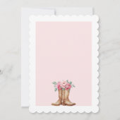 Rustic Western Bridal Shower Blush Pink Floral Einladung (Rückseite)