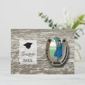 Rustic Western College Graduation Announcement  Einladung (Stehend Vorderseite)