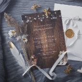 Rustic Western Country Barn QR Code Wedding Einladung