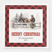 Rustic Western Country Holiday Paper Napkins Serviette (Vorderseite)