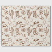 Rustic Western Cowboy Boots and Hat Ranch Pattern Geschenkpapier (Flach)