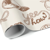 Rustic Western Cowboy Boots and Hat Ranch Pattern Geschenkpapier (Rolleneckpunkt)