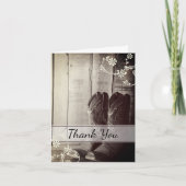 Rustic Western Cowboy Boots Beileid Vielen Dank Dankeskarte (Vorderseite)