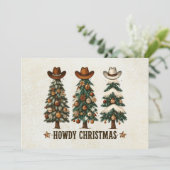 Rustic Western Cowboy Christmas Photo Feiertagskarte (Stehend Vorderseite)
