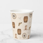 Rustic western cowboy you are wanted birthday  pappbecher (Rückseite)