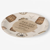 Rustic western cowboy you are wanted birthday  pappteller (Schrägansicht)