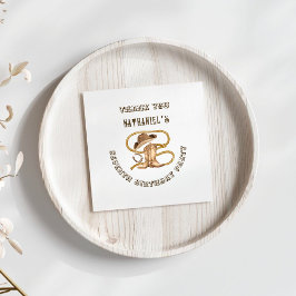 Rustic western cowboy you are wanted birthday  serviette