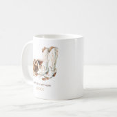 Rustic Western Cowgirl Boots Happy 30th Birthday Kaffeetasse (Vorderseite Links)