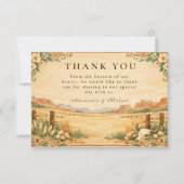 Rustic Western Desert Wedding Dankeskarte (Vorderseite)