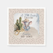 Rustic Western Elephant Cowboy Boy Baby Shower Serviette (Vorderseite)