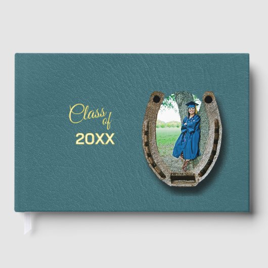 Rustic Western foil Graduation Party Guestbook  Gästebuch (Vorderseite)