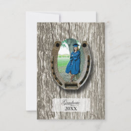 Rustic Western Graduation Party invitation RSVP Karte