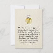 Rustic Western Graduation Thank You card Dankeskarte (Rückseite)