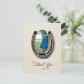 Rustic Western Graduation Thank You postcard Postkarte (Stehend Vorderseite)