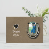 Rustic Western Hi-School Graduation Announcement  Einladung (Stehend Vorderseite)