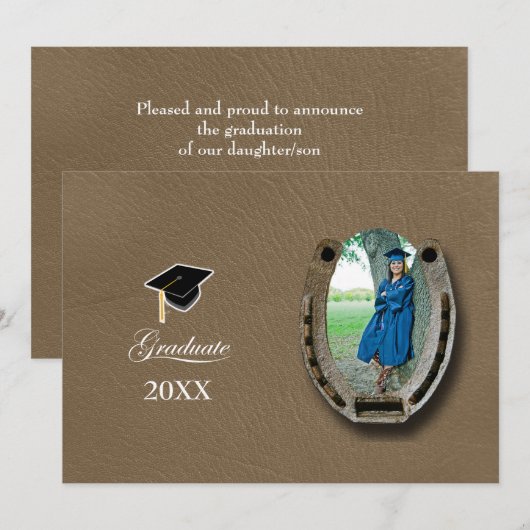Rustic Western Hi-School Graduation Announcement  Einladung (Vorne/Hinten)