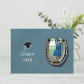 Rustic Western Hi-School Graduation Announcement  Einladung (Stehend Vorderseite)