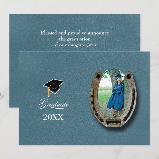 Rustic Western Hi-School Graduation Announcement  Einladung (Vorne/Hinten)