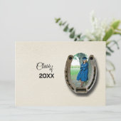 Rustic Western Hi-School Graduation Announcement  Einladung (Stehend Vorderseite)