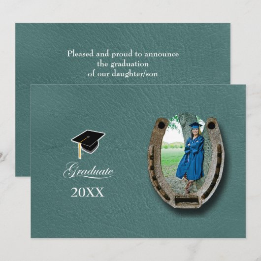 Rustic Western Hi-School Graduation Announcement  Einladung (Vorne/Hinten)