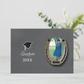 Rustic Western Hi-School Graduation Announcement  Einladung (Stehend Vorderseite)