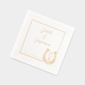 Rustic Western Horseshoe Name & Monogram Wedding Servietten Mit Folie (Links)