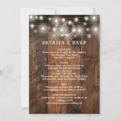 Rustic Western Horseshoes All In One Wedding Einladung (Rückseite)