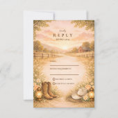 Rustic Western Meadow Wedding RSVP Karte (Vorderseite)