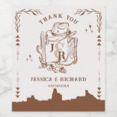 Rustic Western Ranch Farm Barn Cowboy Vielen Dank Weinetikett (Einzelnes Label)