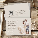 Rustic Western Ranch Hochzeit Einladung<br><div class="desc">Dieses einladende Design vereint Western Ranch Charme und schicke Eleganz und schafft eine einladende und unvergessliche Einführung in Ihren besonderen Tag. Das Paar Illustrationen fügt eine einzigartige und herzliche Touch hinzu,  an die sich die Gäste sicherlich erinnern werden.</div>
