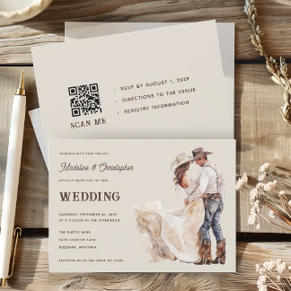 Rustic Western Ranch Hochzeit Einladung