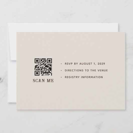 Rustic Western Ranch Hochzeit Einladung (Rückseite)