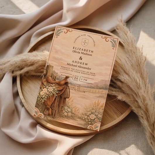 Rustic Western Ranch Wedding Einladung
