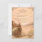 Rustic Western Ranch Wedding RSVP Karte (Vorderseite)