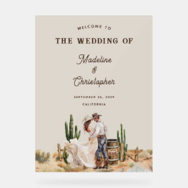Rustic Western Ranch Wedding Willkommenszeichen Acrylschild