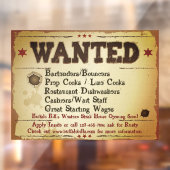 Rustic Western Restaurant Gewollt Hilfe anpassen Fensteraufkleber (Blatt 2)