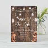 Rustic Western Save the Date Wedding Einladung (Stehend Vorderseite)
