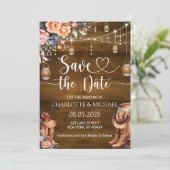 Rustic Western Save the Date Wedding Einladung (Stehend Vorderseite)