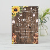 Rustic Western Save the Date Wedding Einladung (Stehend Vorderseite)