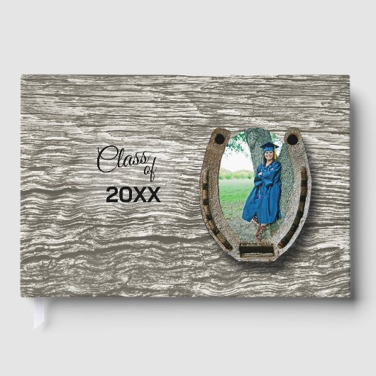 Rustic Western-style Graduation Party Guestbook  Gästebuch (Vorderseite)
