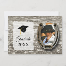 Rustic Western-style with Photo Graduation Einladung